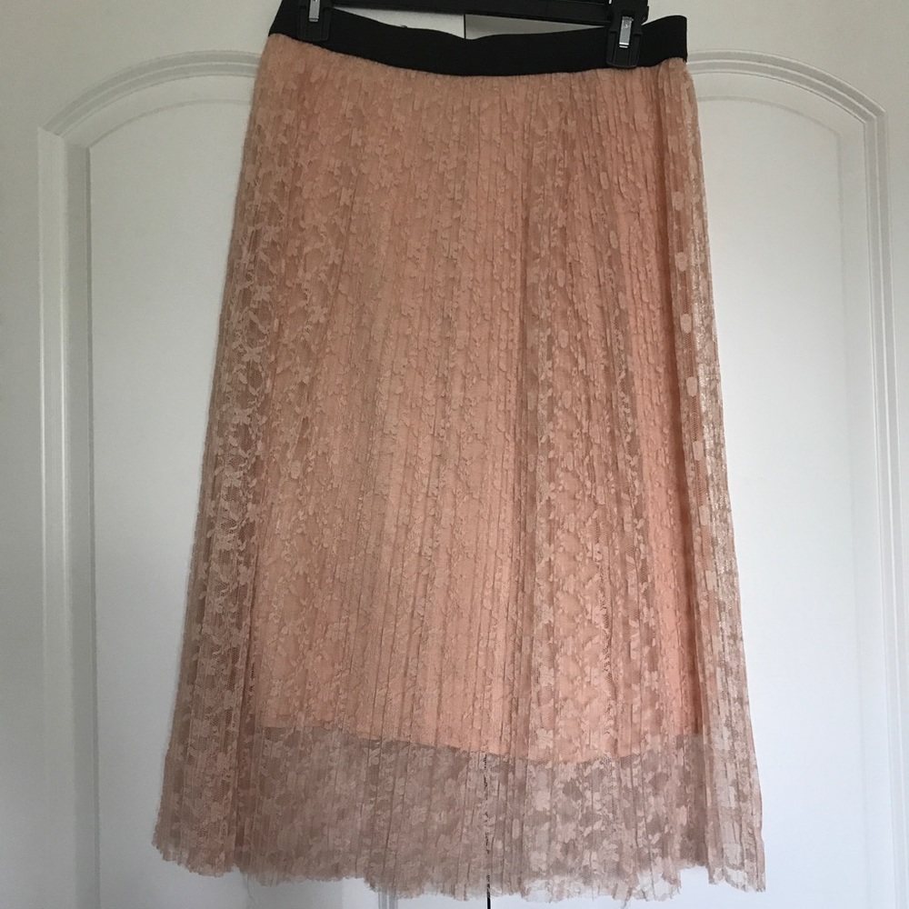 Peach Midi lace skirt